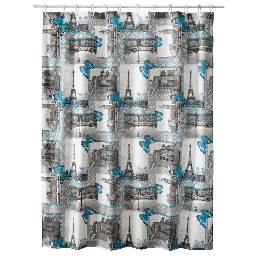 Cortina de Baño Diseño Eiffel sin Forro 1