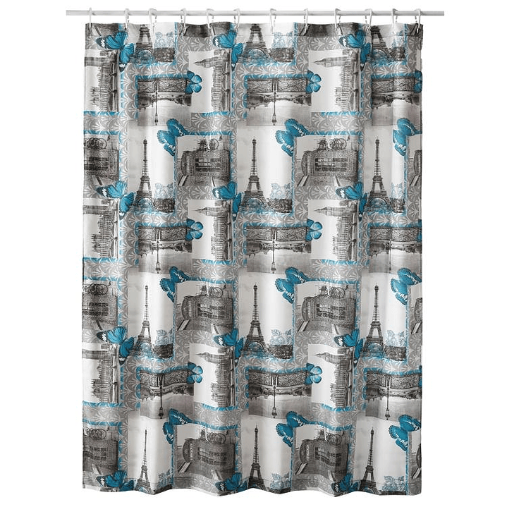 Cortina de Baño Diseño Eiffel sin Forro 1