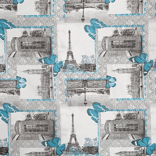 Cortina de Baño Diseño Eiffel sin Forro