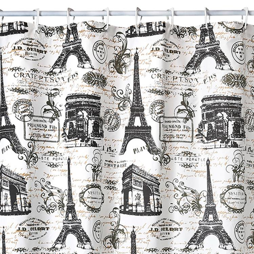 Cortina de Baño Diseño Postales sin Forro 2