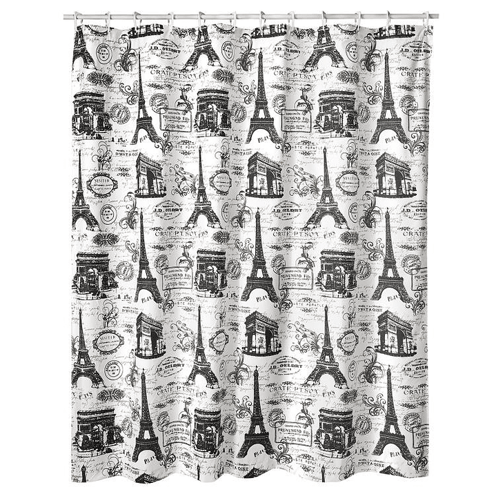 Cortina de Baño Diseño Postales sin Forro 1