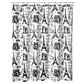 Cortina de Baño Diseño Postales sin Forro - Miniatura 1