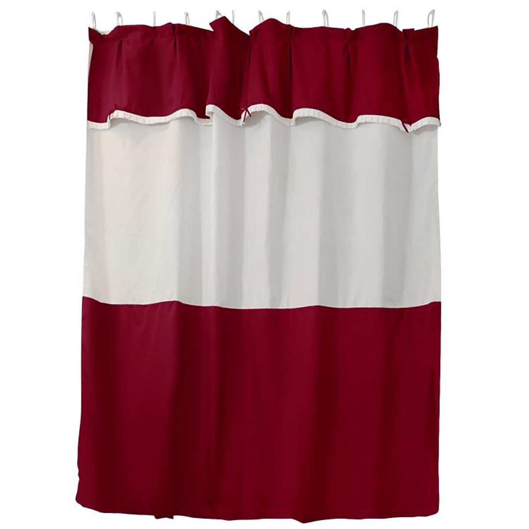 Juego Cortina para Baño Burdeo 5 Piezas sin Forro 1