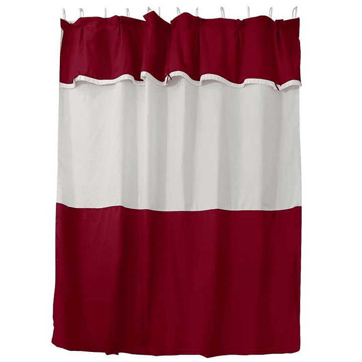 Juego Cortina para Baño Burdeo 5 Piezas sin Forro 1