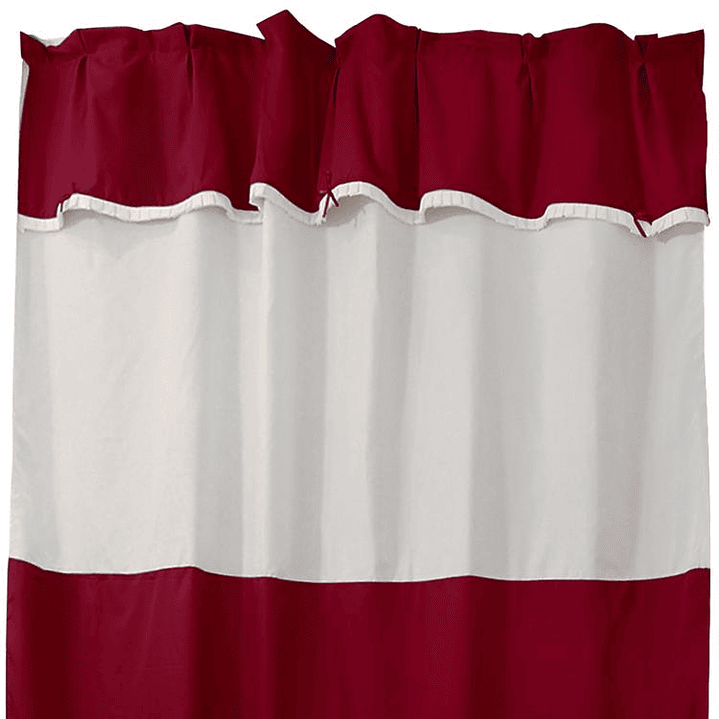 Juego Cortina para Baño Burdeo 5 Piezas sin Forro 3