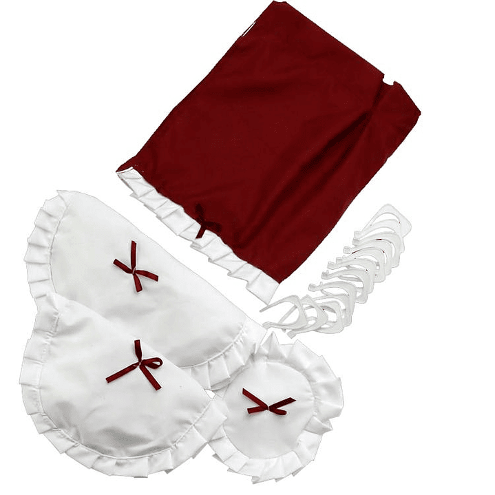 Juego Cortina para Baño Burdeo 5 Piezas sin Forro 2