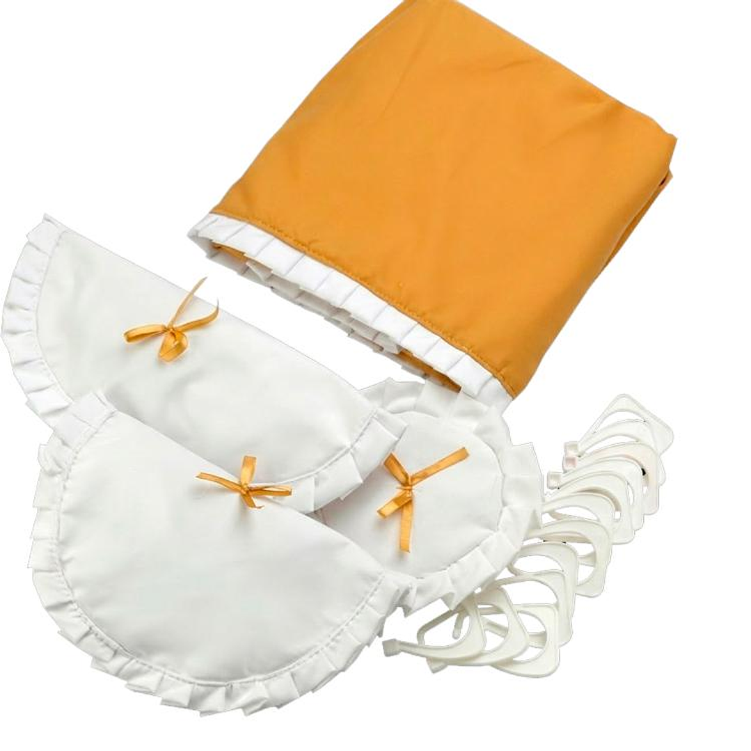 Juego Cortina para Baño Mostaza 5 Piezas sin Forro 2