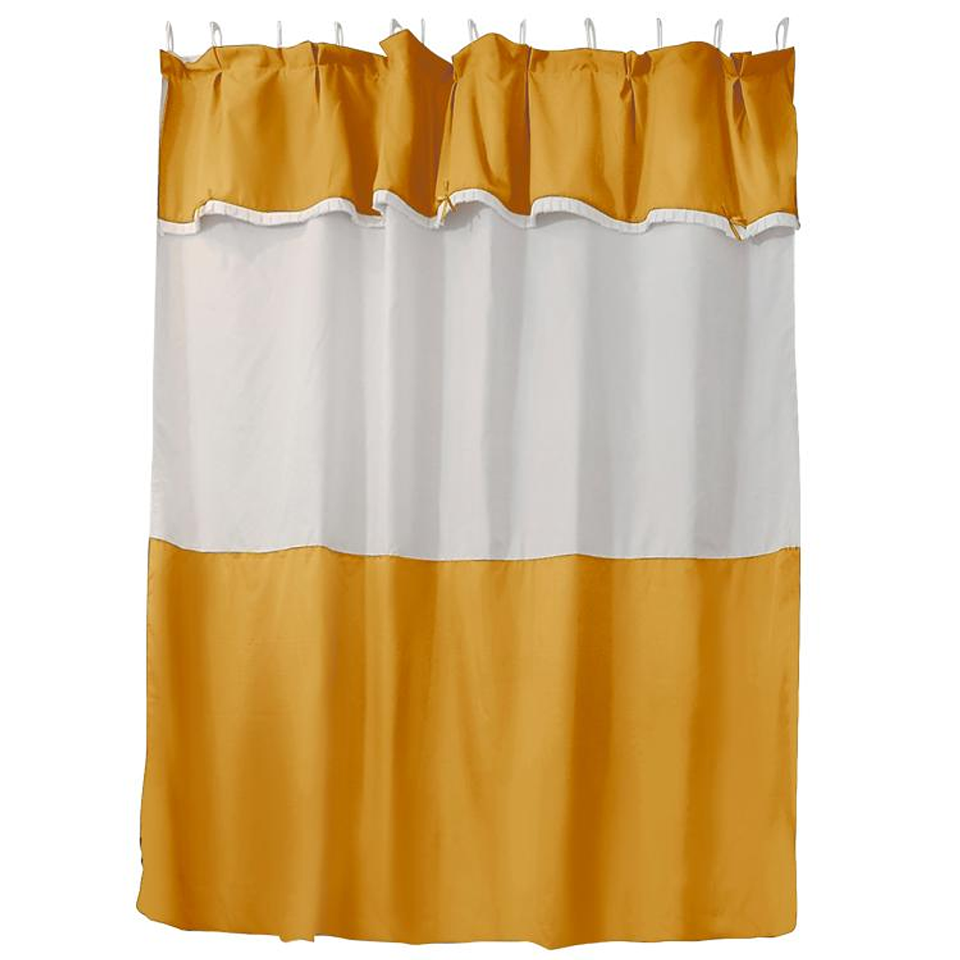 Juego Cortina para Baño Mostaza 5 Piezas sin Forro 1