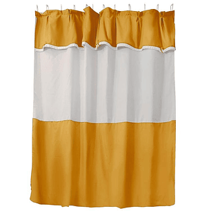 Juego Cortina para Baño Mostaza 5 Piezas sin Forro