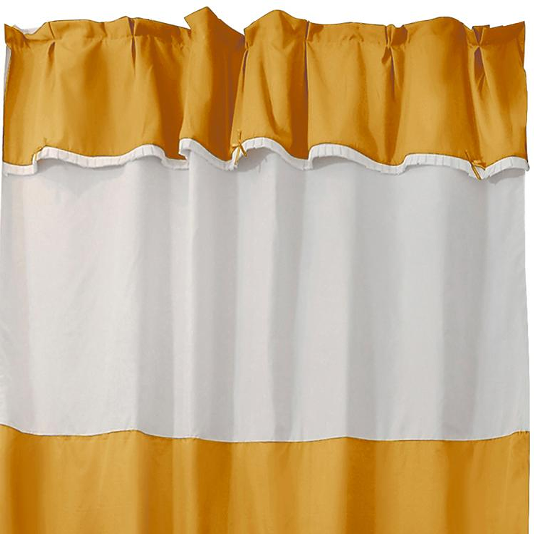 Juego Cortina para Baño Mostaza 5 Piezas sin Forro 3