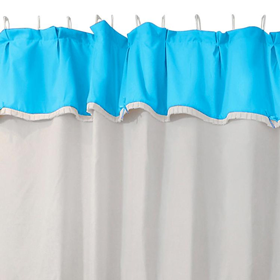 Juego de Cortina para Baño Celeste 5 Piezas sin Forro 3
