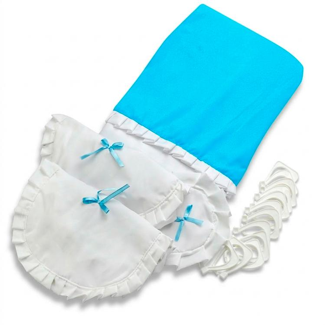 Juego de Cortina para Baño Celeste 5 Piezas sin Forro 2