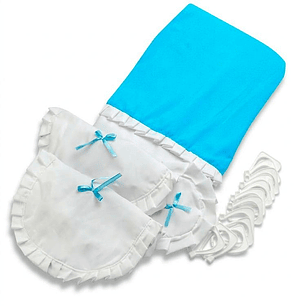 Juego de Cortina para Baño Celeste 5 Piezas sin Forro