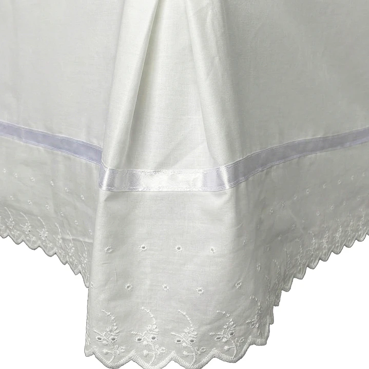 Faldón Broderie Amanda 2 Plazas Blanco 3