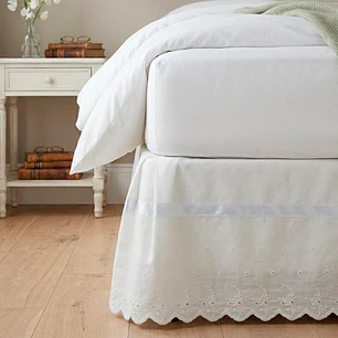 Faldón Broderie Amanda 2 Plazas Blanco