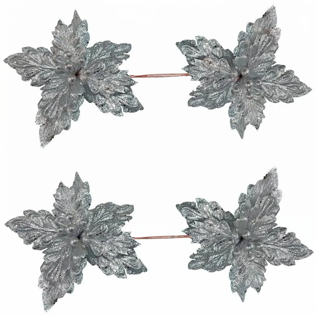 Set 4 Poinsetias Navideñas  1