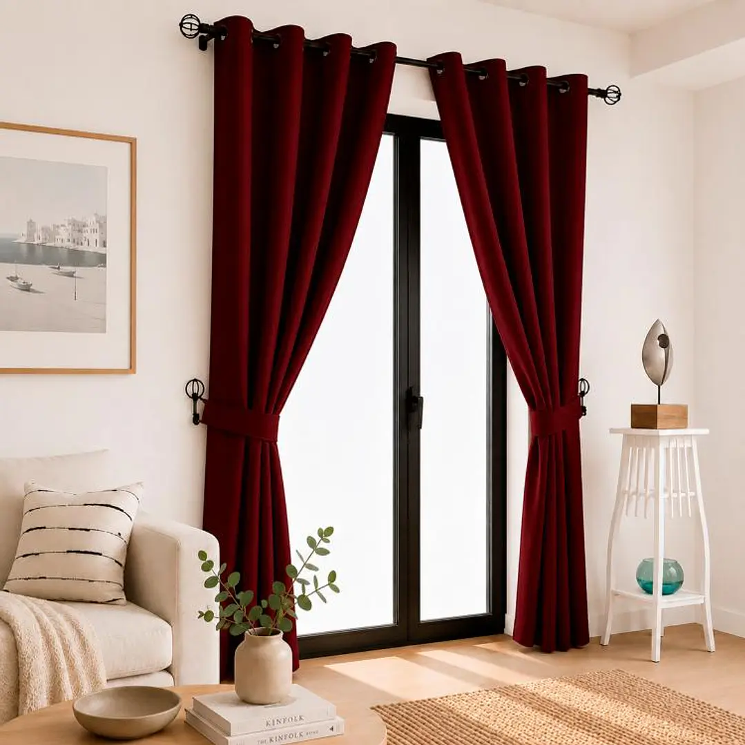 Cortina Blackout 6 Piezas Con Argolla Terracota 1