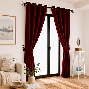 Cortina Blackout 6 Piezas Con Argolla Terracota