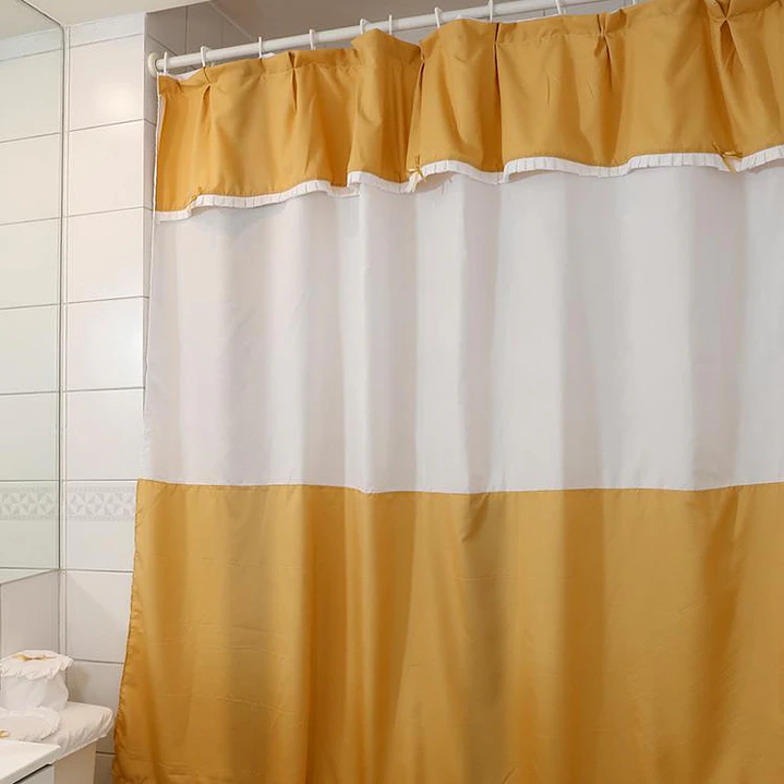 Juego Cortina para Baño Mostaza 5 Piezas sin Forro 5
