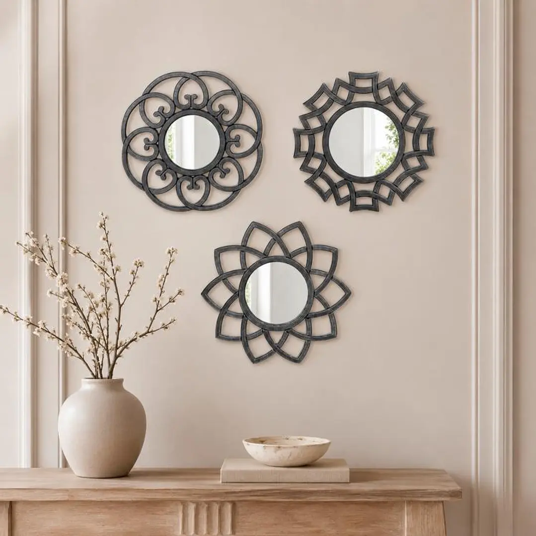 Set De Espejos Creta Grey 3 Piezas 1
