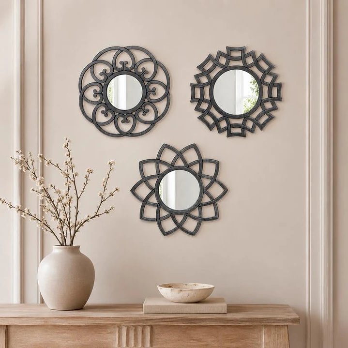 Set De Espejos Creta Grey 3 Piezas 1