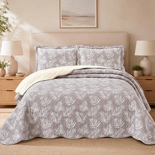 Quilt Sherpa Helechos Crudo King