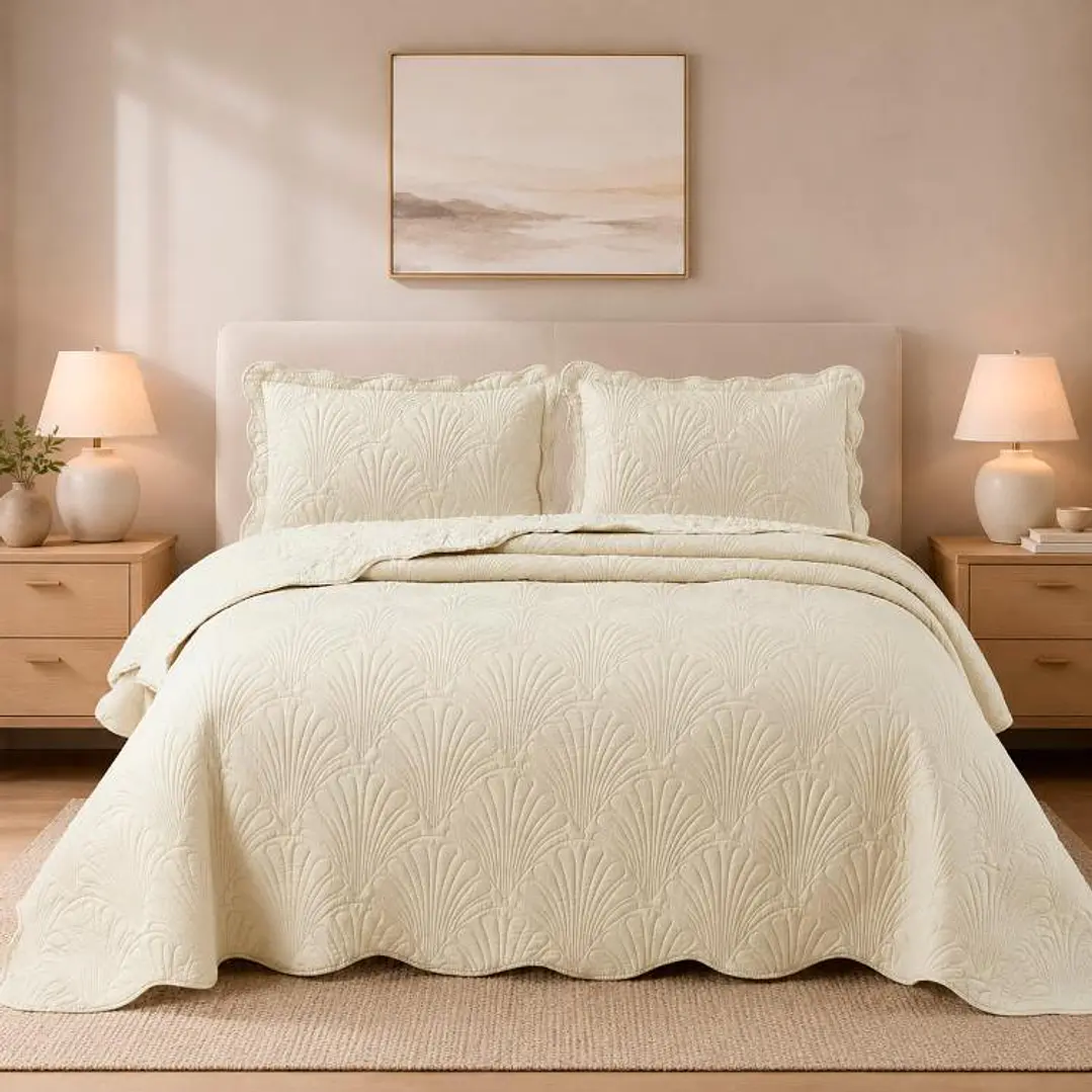 Quilt Sherpa Paris Liso Crudo King 1