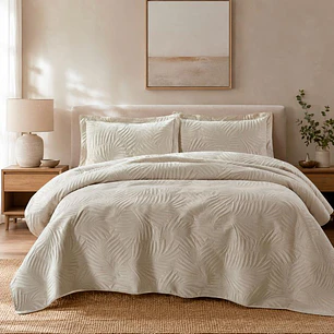 Quilt Liso Velvet Ibiza Crudo Superking