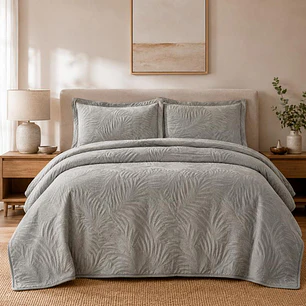 Quilt Liso Velvet Ibiza Gris Superking