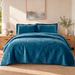Quilt Liso Velvet Ibiza Petróleo 1,5 Plazas - Miniatura 1