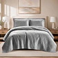 Quilt Liso Velvet Paris Gris Perla 2 Plazas - Miniatura 1
