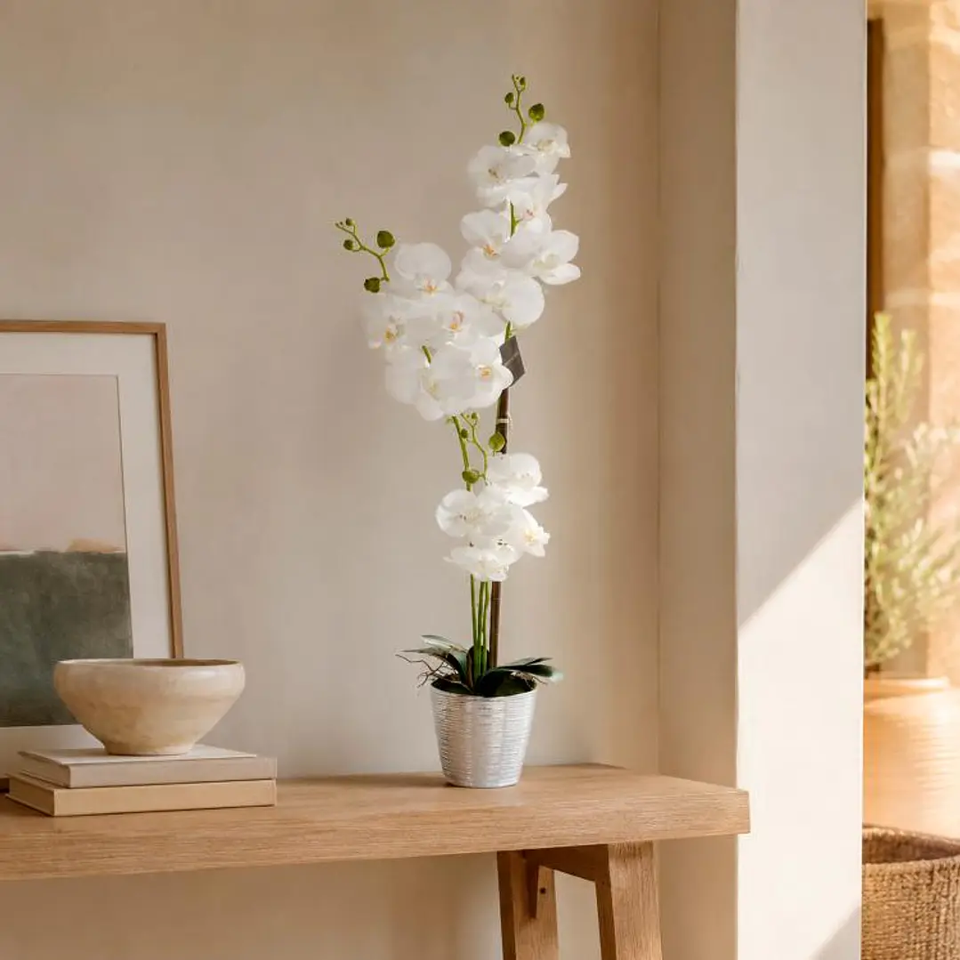 Planta Artificial Orquídea Maceta Cono 1
