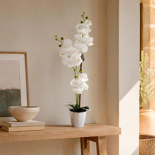 Planta Artificial Orquídea Maceta Cono