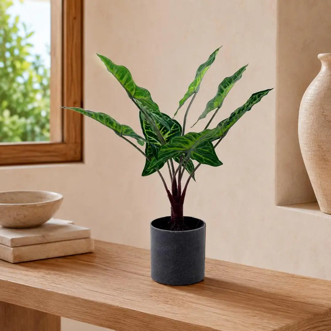 Planta Decorativa Artificial Alocasia Zebrina 1