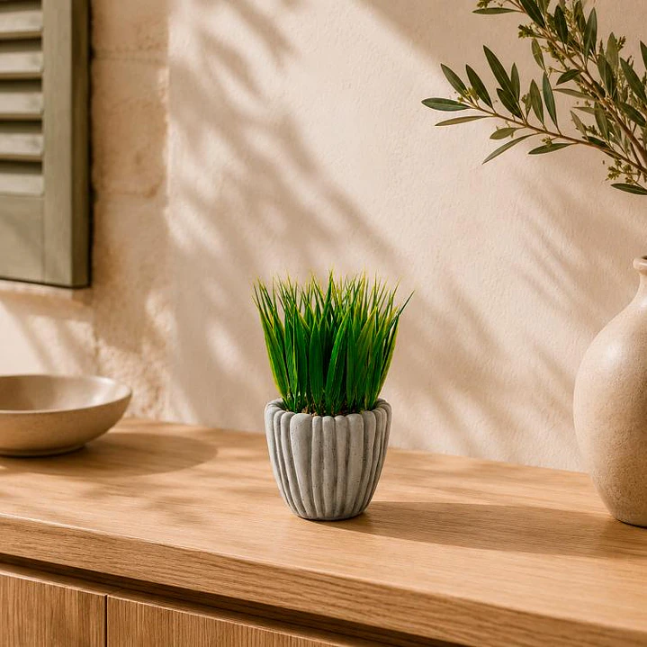 Planta Decorativa Artificial Pasto Piedra 1