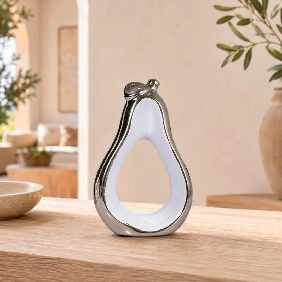 Figura Decorativa Pera Berna Abstracta Silver 1