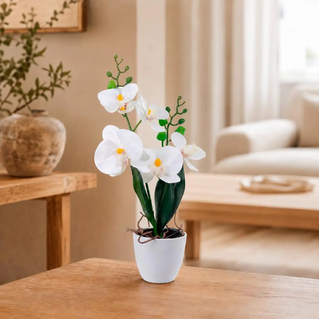 Planta Decorativa Artificial Orquídea Real Touch 43 cm  1
