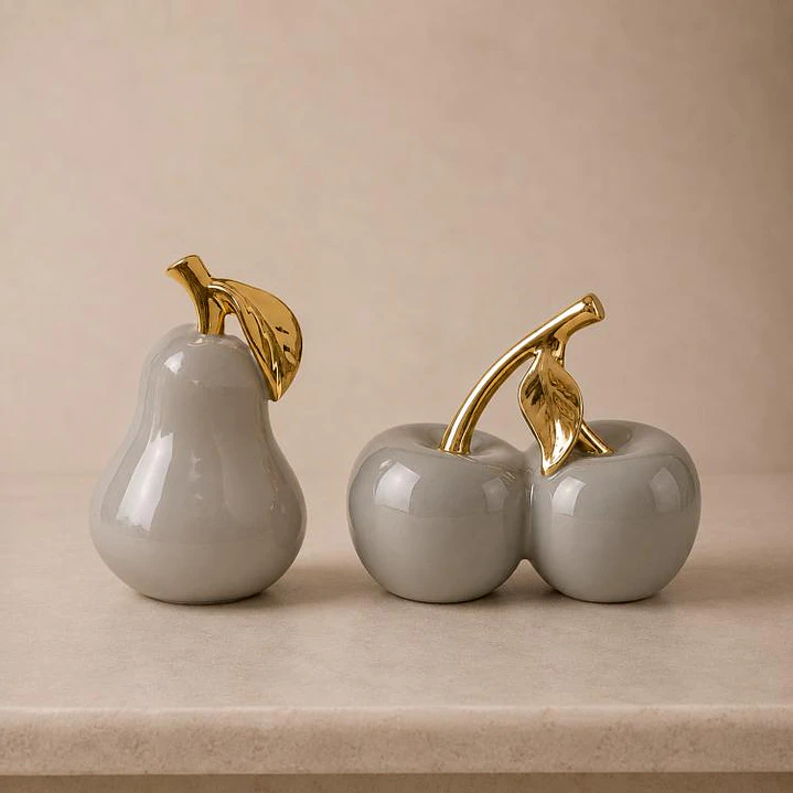 Figura Decorativa Pera Clemont Ocre 2
