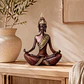 Figura Decorativa Buda Padmasana Mudra Caoba - Miniatura 1