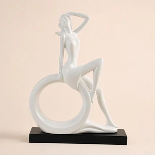 Figura Decorativa Dama Venecia Blanca