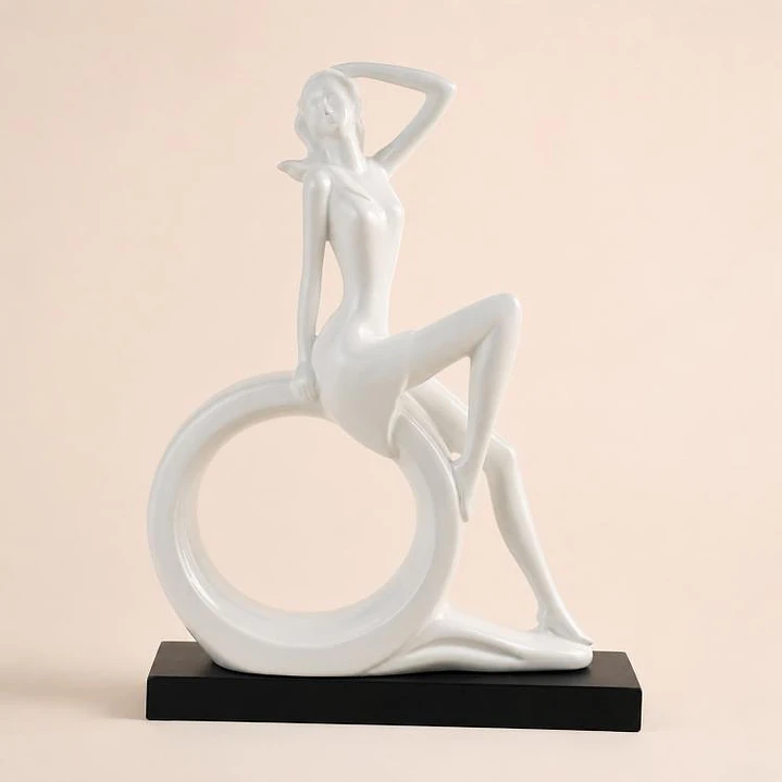 Figura Decorativa Dama Venecia Blanca 2
