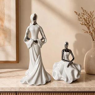 Figura Decorativa Mujer Berna Noons Silver