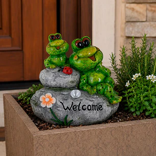 Figura Decorativa Ranas Welcome Grande
