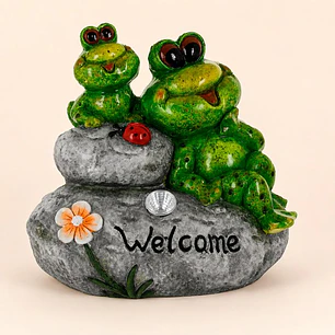 Figura Decorativa Ranas Welcome Grande