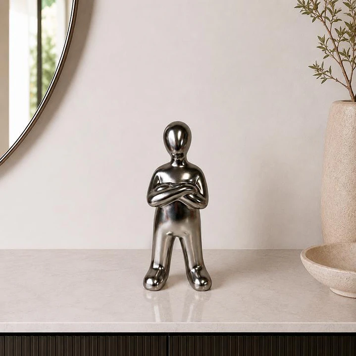 Figura Decorativa Humano Silver Mediano 1