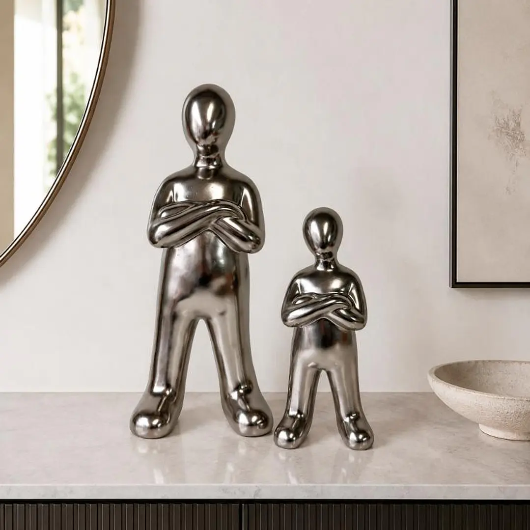 Figura Decorativa Humano Silver Mediano 2