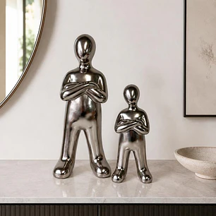 Figura Decorativa Humano Silver Mediano