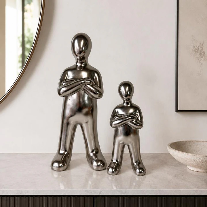 Figura Decorativa Humano Silver Mediano 2