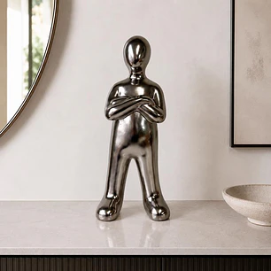 Figura Decorativa Humano Silver Grande