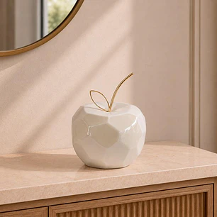 Figura Decorativa Manzana Livorno Blanca